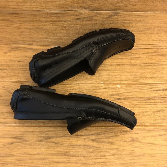 Rockport men black leather driving shoes, size 9 main image 5
